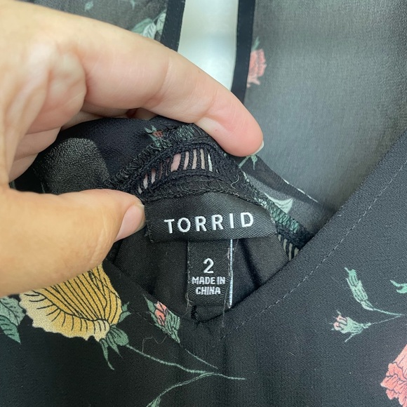 Torrid midi length chiffon floral dress - Picture 2 of 2
